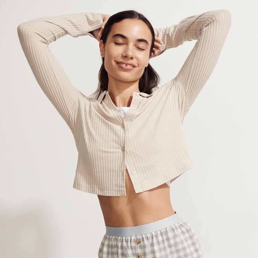 Madewell | Cream Ribbed Cardigan - Picture 2 of 6